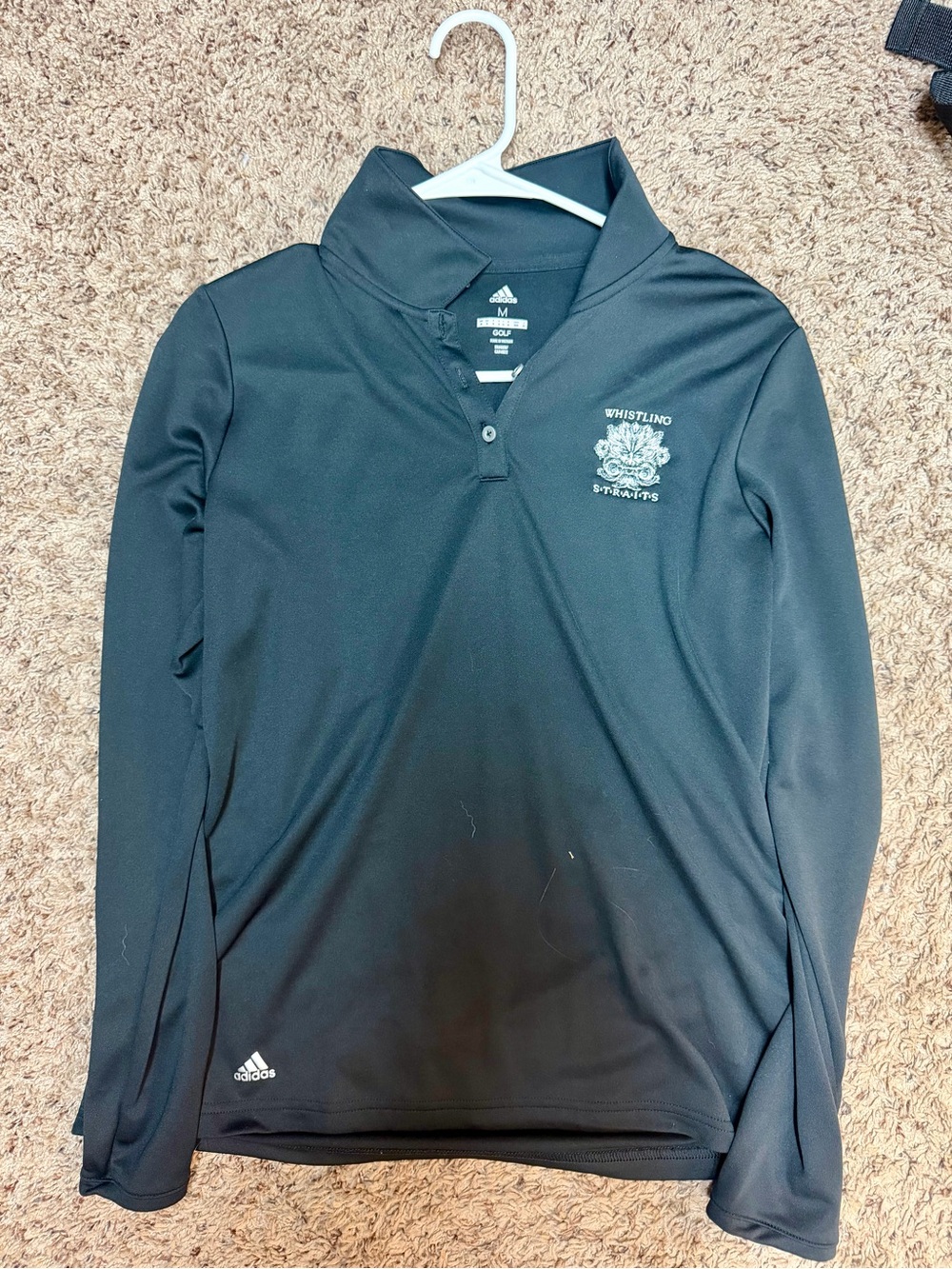 adidas long-sleeve golf polo with logo